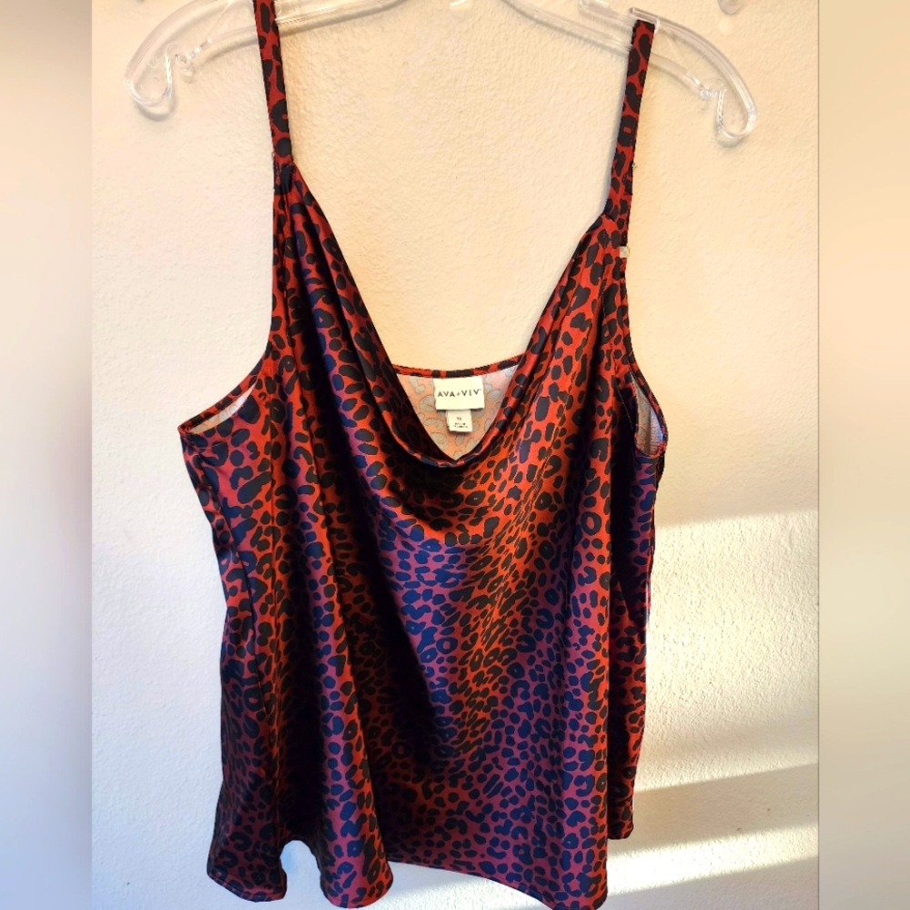 Ava & Viv Leopard Print Camisole, EUC